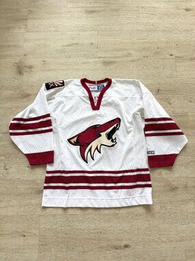 CCM Phoenix Coyotes NHL Hockey Jersey Adult Large White Vintage Made in Canada